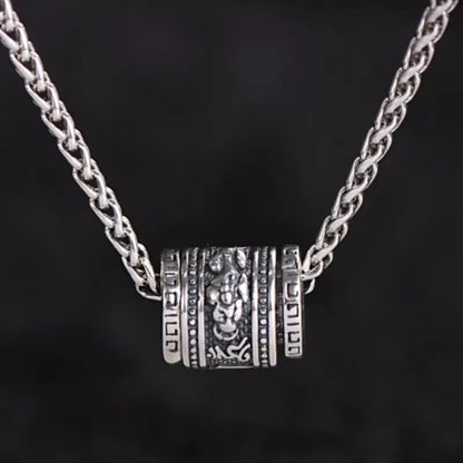 925 Sterling Silver Rotatable Pixiu Necklace | Dragon Bone Chain, Black Gold Wealth Charm for Men, Anti-Deformation