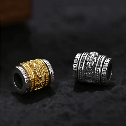 925 Sterling Silver Rotatable Pixiu Necklace | Dragon Bone Chain, Black Gold Wealth Charm for Men, Anti-Deformation