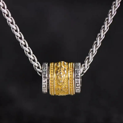 925 Sterling Silver Rotatable Pixiu Necklace | Dragon Bone Chain, Black Gold Wealth Charm for Men, Anti-Deformation