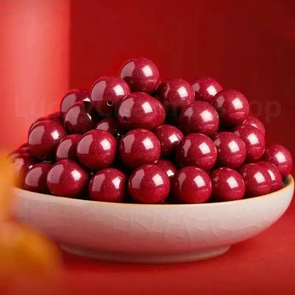 Natural Cinnabar Peace Buckle Pendant Necklace -LuckyCharms.Shop