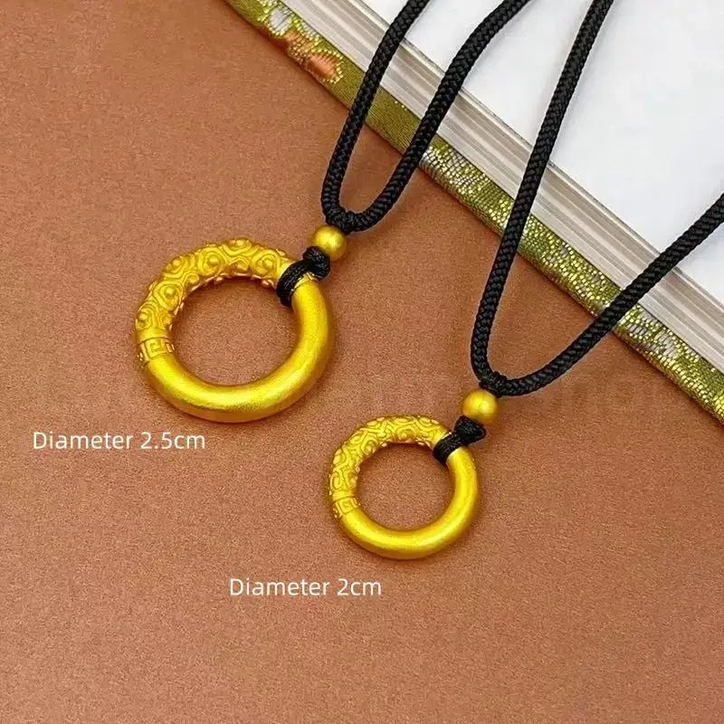 Gold-plated Cloud Pattern Peace Buckle Pendant Necklace-LuckyCharms.Shop