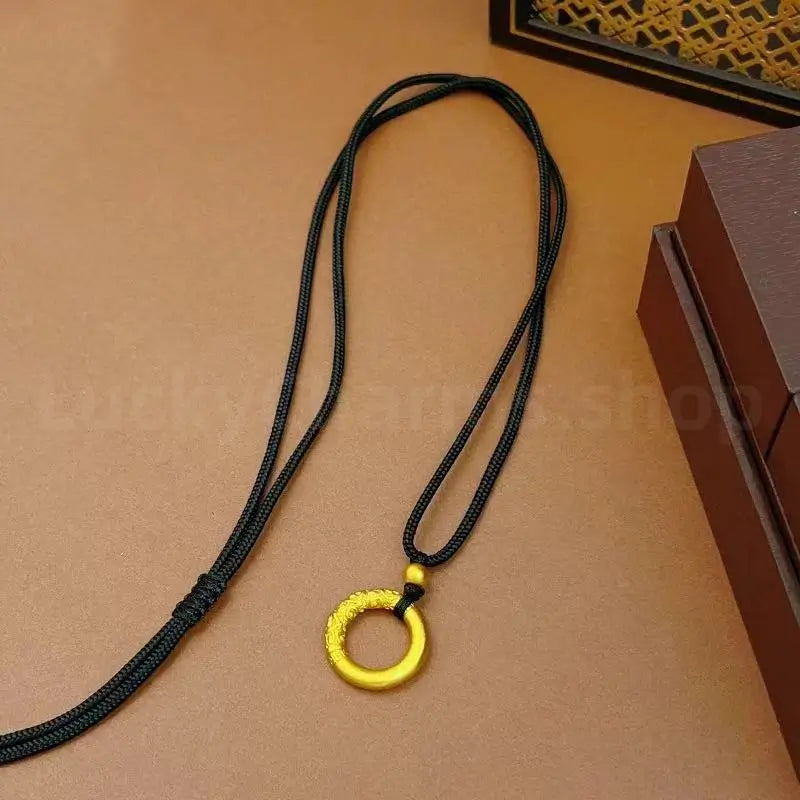 Gold-plated Cloud Pattern Peace Buckle Pendant Necklace-LuckyCharms.Shop