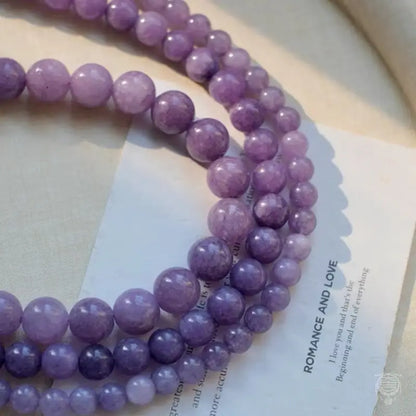 Natural Purple Chalcedony Bead Necklace - Minimalist Strand