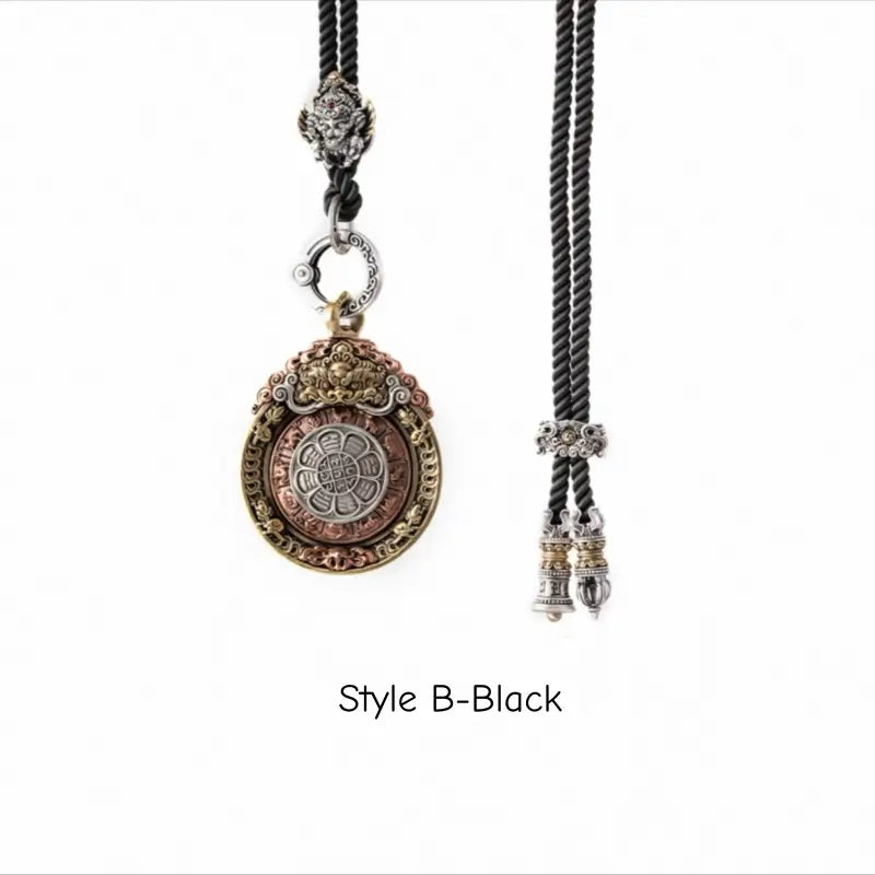 Pendentif rotatif tibétain Neuf Palais - Édition Cordon Cornaline Garuda