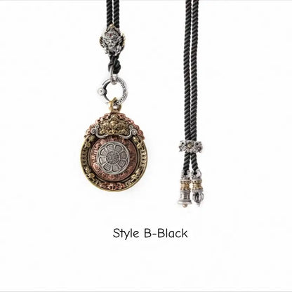 Pendentif rotatif tibétain Neuf Palais - Édition Cordon Cornaline Garuda