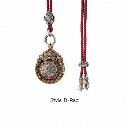 Pendentif rotatif tibétain Neuf Palais - Édition Cordon Cornaline Garuda