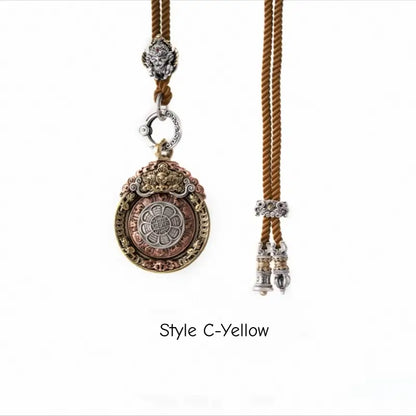 Pendentif rotatif tibétain Neuf Palais - Édition Cordon Cornaline Garuda