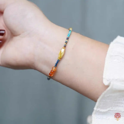 Set aus Halskette und Armband mit natürlicher Jade und roten Achat-Samenperlen