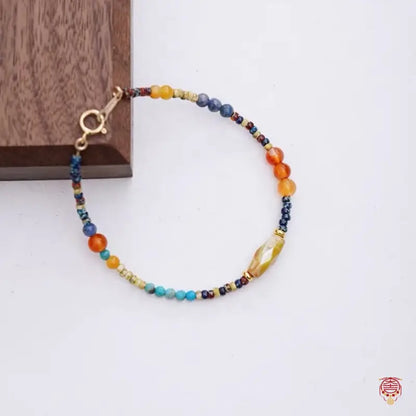 Set aus Halskette und Armband mit natürlicher Jade und roten Achat-Samenperlen