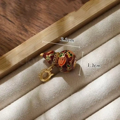 Chinese Style Enamel Gourd Universal Buckle Pendant for Luck Wealth Success-LuckyCharms.Shop