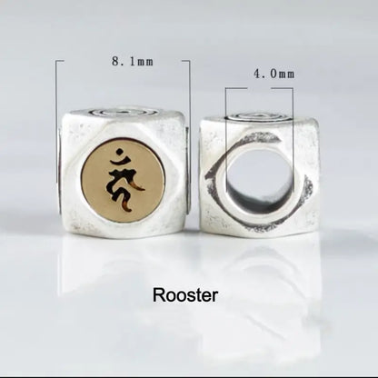 S925 Silver Inlaid Copper Small Beads | Zodiac Guardian Buddha Sanskrit Seed Syllable, DIY Accessories-LuckyCharms.Shop