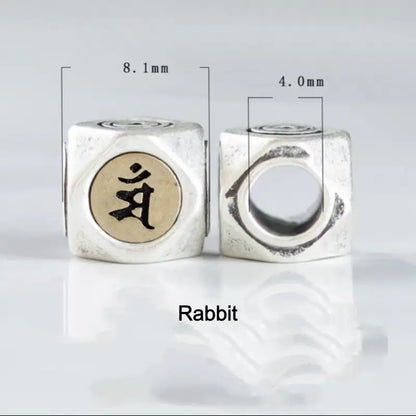 S925 Silver Inlaid Copper Small Beads | Zodiac Guardian Buddha Sanskrit Seed Syllable, DIY Accessories-LuckyCharms.Shop