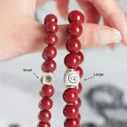 S925 Silver Inlaid Copper Large Beads | Zodiac Guardian Buddha Sanskrit Seed, DIY Bracelet Spacer Beads-LuckyCharms.Shop