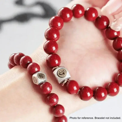 S925 Silver Inlaid Copper Large Beads | Zodiac Guardian Buddha Sanskrit Seed, DIY Bracelet Spacer Beads-LuckyCharms.Shop