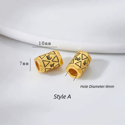 Gold Plated Dragon Totem Lucky Barrel Beads - DIY Friendly Bracelet Accessories-LuckyCharms.Shop