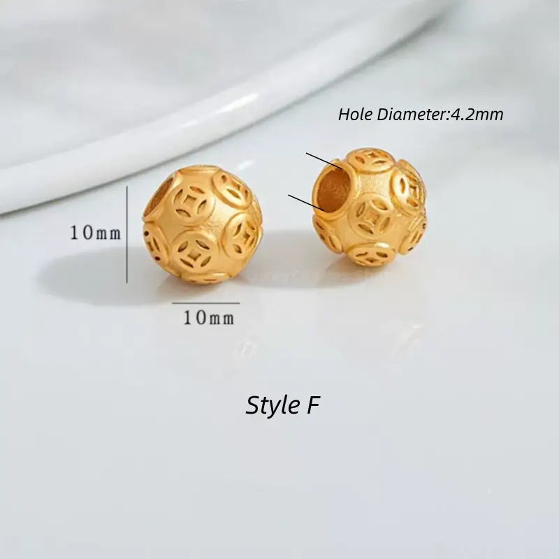 Gold-Plated Enamel Snowflake Fortune-turning Bead - DIY Friendly Bracelet Accessories-LuckyCharms.Shop