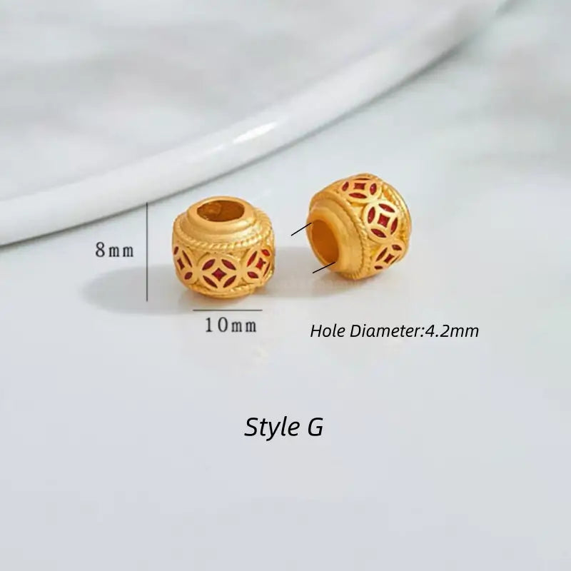 Gold-Plated Enamel Snowflake Fortune-turning Bead - DIY Friendly Bracelet Accessories-LuckyCharms.Shop