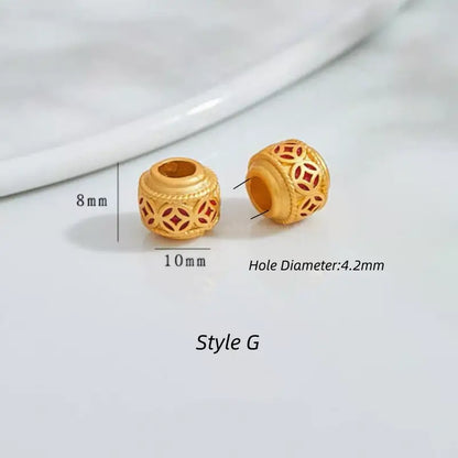 Gold-Plated Enamel Snowflake Fortune-turning Bead - DIY Friendly Bracelet Accessories-LuckyCharms.Shop