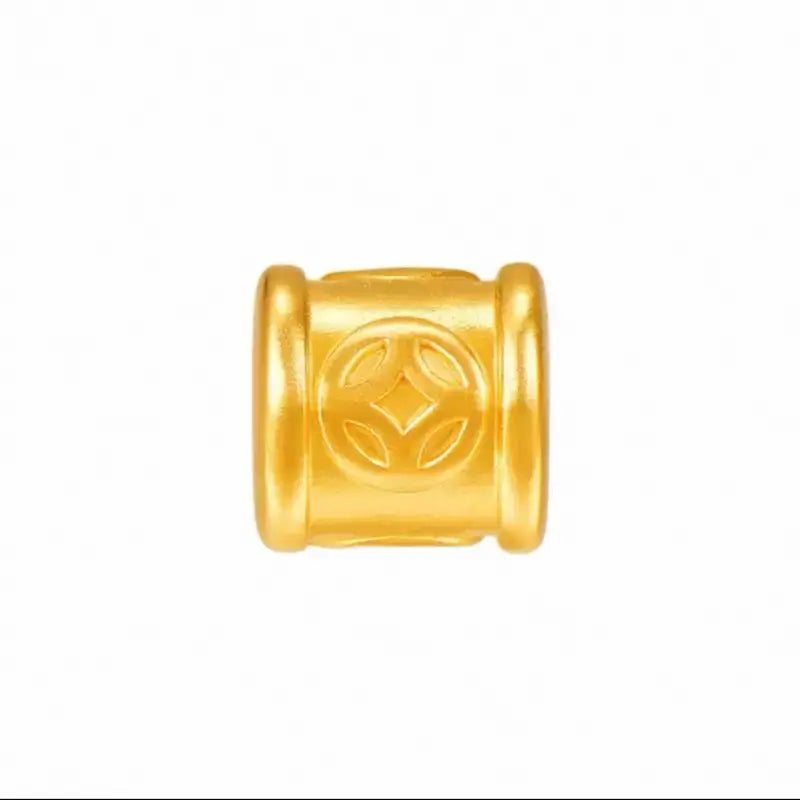 純金5Dハードゴールド ルルトンビーズ | 7つの幸運のスタイル、マットゴールドレリーフ、DIYジュエリーアクセサリー、0.8-0.11g