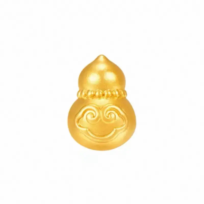 純金5Dハードゴールド ルルトンビーズ | 7つの幸運のスタイル、マットゴールドレリーフ、DIYジュエリーアクセサリー、0.8-0.11g