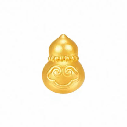 純金5Dハードゴールド ルルトンビーズ | 7つの幸運のスタイル、マットゴールドレリーフ、DIYジュエリーアクセサリー、0.8-0.11g