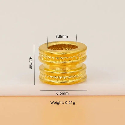 Aura 24K - ピュア5Dハードゴールド赤エナメル3.8mm円柱ビーズ