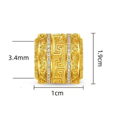 金メッキのル・ル・トンビーズ | エナメル＆ダイヤモンドインレイ、中国の回文模様のDIYアクセサリー