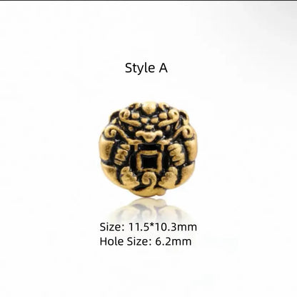 Perles Lu Lu Tong à gros trou plaquées or 18 carats et laiton | 7 styles, accessoires faits main pour hommes