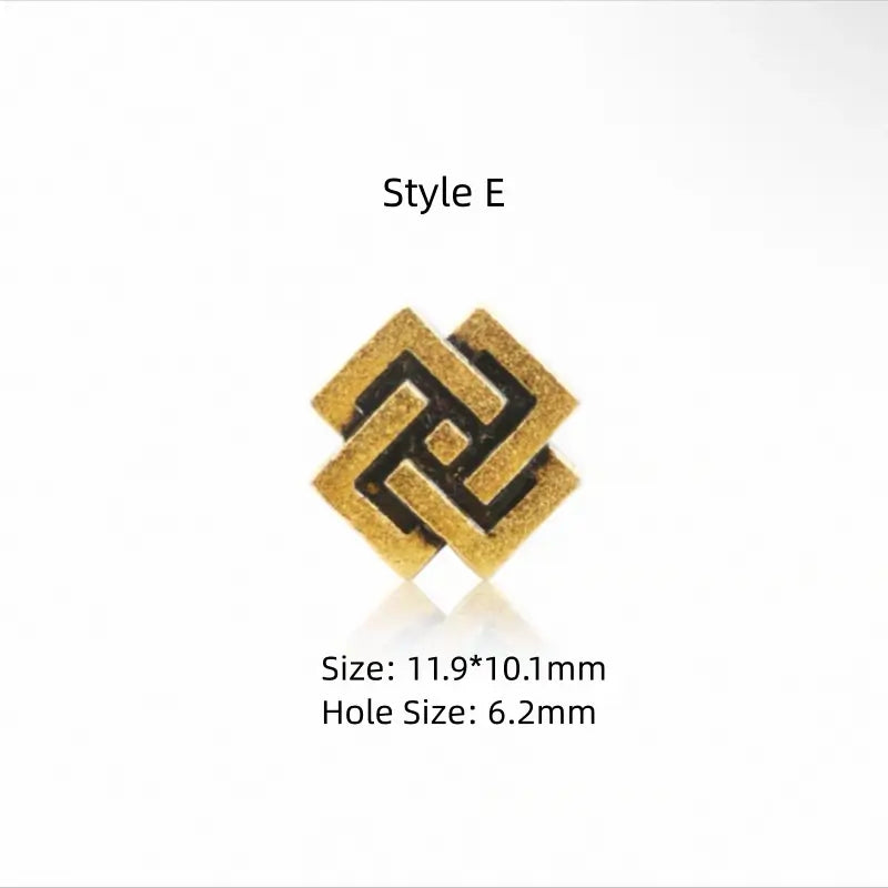 Perles Lu Lu Tong à gros trou plaquées or 18 carats et laiton | 7 styles, accessoires faits main pour hommes