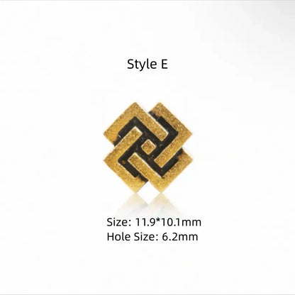 Perles Lu Lu Tong à gros trou plaquées or 18 carats et laiton | 7 styles, accessoires faits main pour hommes