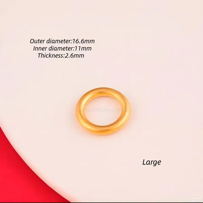 Gold-Plated Plain Circle Peace Buckle | DIY Accessory for Bracelet & Necklace, Matte Frosted Craft, 3 Sizes Available-LuckyCharms.Shop