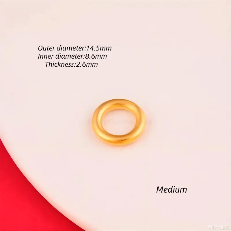 Gold-Plated Plain Circle Peace Buckle | DIY Accessory for Bracelet & Necklace, Matte Frosted Craft, 3 Sizes Available-LuckyCharms.Shop