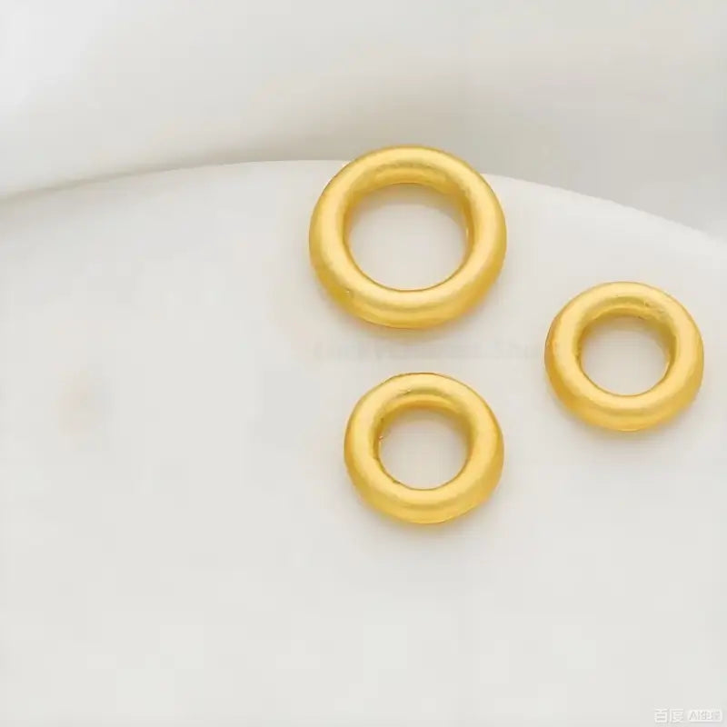 Gold-Plated Plain Circle Peace Buckle | DIY Accessory for Bracelet & Necklace, Matte Frosted Craft, 3 Sizes Available-LuckyCharms.Shop