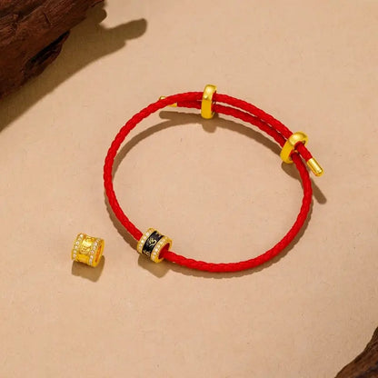 18Kゴールドメッキ 六音節マントラエナメル ルルトンビーズ | ブレスレット/ネックレス用DIYチャーム、真鍮ベース