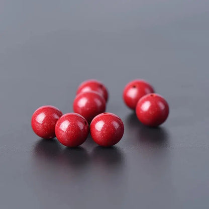 Natural Purple Gold Sand Cinnabar Round Beads (Fortune-turning Beads) | DIY Jewelry Accessory-LuckyCharms.Shop