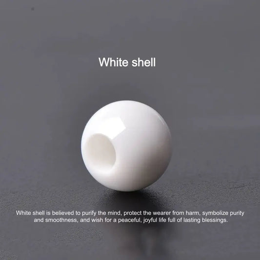 Natural White Shell Lucky Beads (Fortune-Turning) | DIY Jewelry Accessory-LuckyCharms.Shop