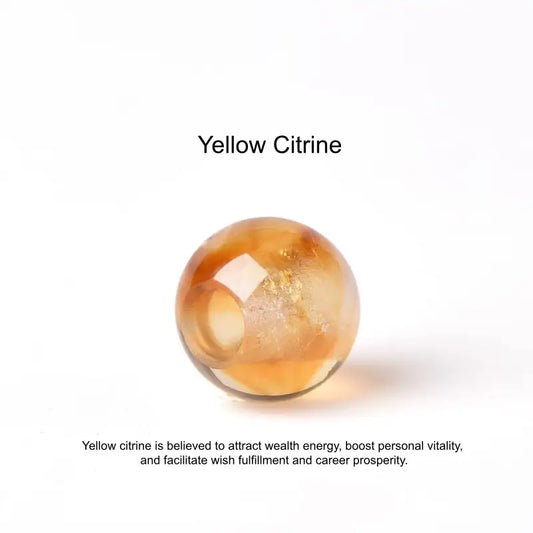 Natural Yellow Citrine Single Round Beads (Fortune-turning Beads) | DIY Jewelry Accessory-LuckyCharms.Shop