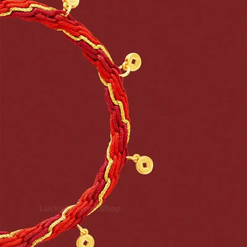 "Happiness 'On Horseback'" 18K Gold Red Lucky Fortune Bracelet from Palace Museum | Tang Dynasty Inspired Jewelry-LuckyCharms.Shop