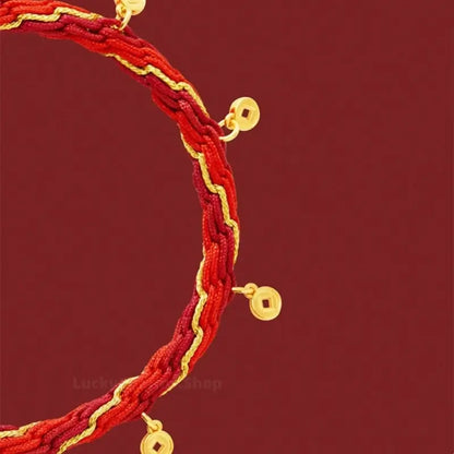 "Happiness 'On Horseback'" 18K Gold Red Lucky Fortune Bracelet from Palace Museum | Tang Dynasty Inspired Jewelry-LuckyCharms.Shop