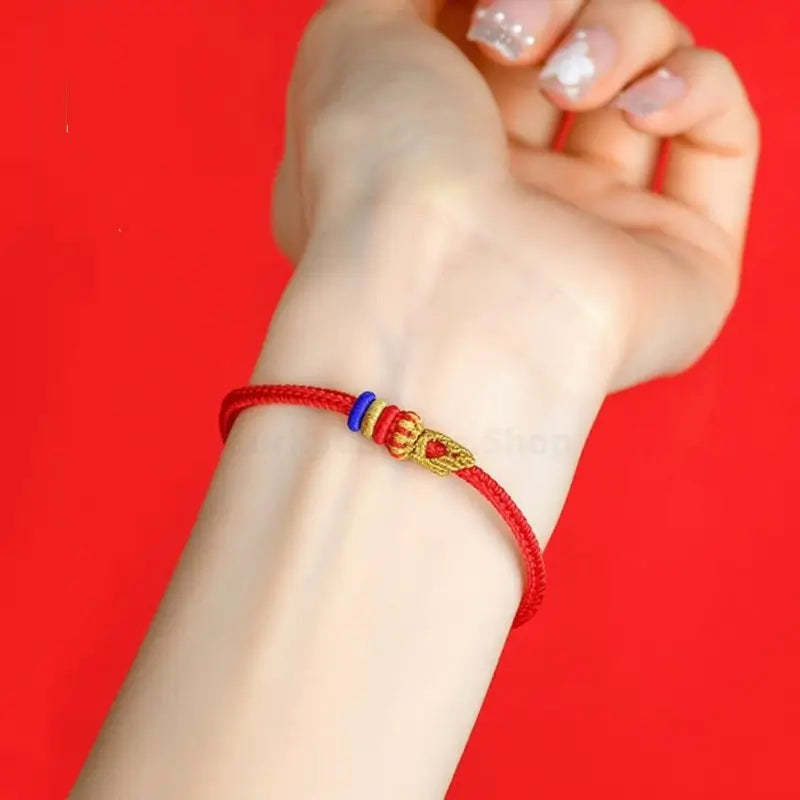 Mount Putuo Blessed Lucky Two-Tone Buddhist Knot Braided Bracelet DIY-Friendly-LuckyCharms.Shop