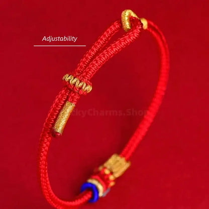 Mount Putuo Blessed Lucky Two-Tone Buddhist Knot Braided Bracelet DIY-Friendly-LuckyCharms.Shop