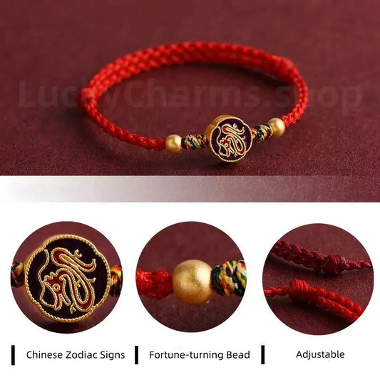 Chinese Zodiac Lucky Health Beads Handmade Braided Rope Blessing Bracelet Jewelry-LuckyCharms.hop