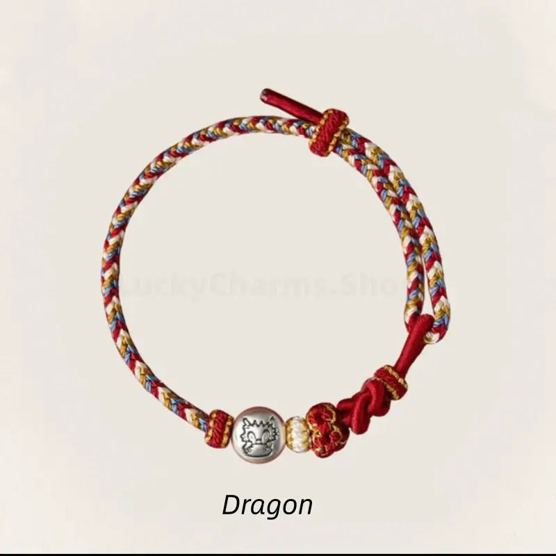 Mount Putuo Blessing 999 Fine Silver Chinese Zodiac Five-Color Fortune-Turning Bead Braided Bracelet-LuckyCharms.Shop