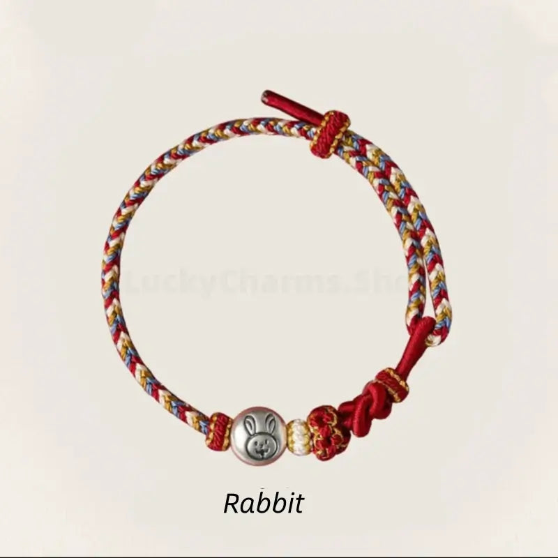 Mount Putuo Blessing 999 Fine Silver Chinese Zodiac Five-Color Fortune-Turning Bead Braided Bracelet-LuckyCharms.Shop