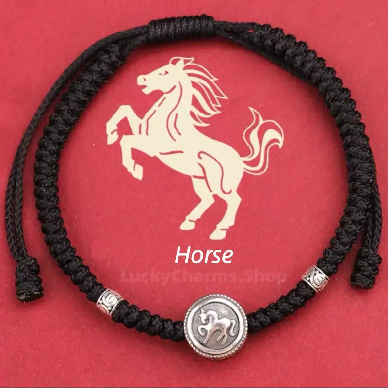 925 Silver Chinese Zodiac Double-Sided Fortune-Turning Bead Braided Hand Rope | Adjustable, Minimalist Chinese Style, Two Colors Optional-LuckyCharms.Shop