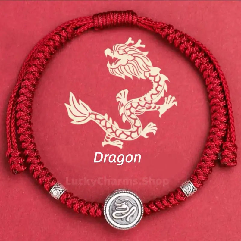 925 Silver Chinese Zodiac Double-Sided Fortune-Turning Bead Braided Hand Rope | Adjustable, Minimalist Chinese Style, Two Colors Optional-LuckyCharms.Shop