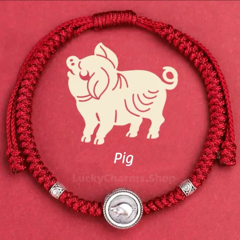 925 Silver Chinese Zodiac Double-Sided Fortune-Turning Bead Braided Hand Rope | Adjustable, Minimalist Chinese Style, Two Colors Optional-LuckyCharms.Shop