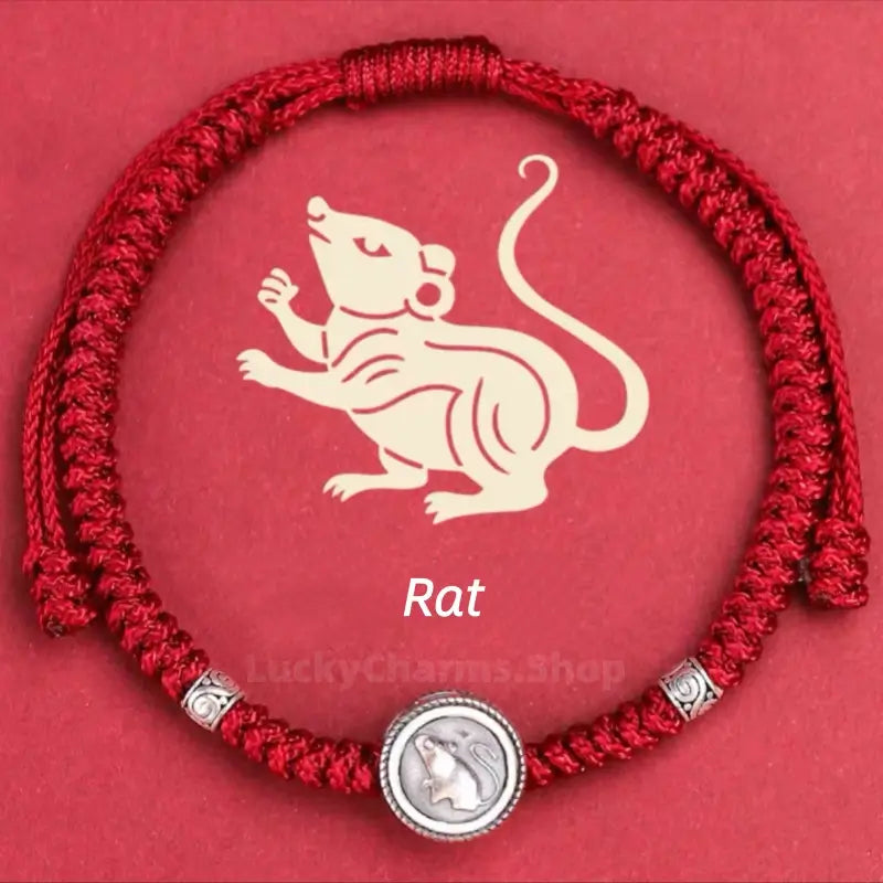 925 Silver Chinese Zodiac Double-Sided Fortune-Turning Bead Braided Hand Rope | Adjustable, Minimalist Chinese Style, Two Colors Optional-LuckyCharms.Shop
