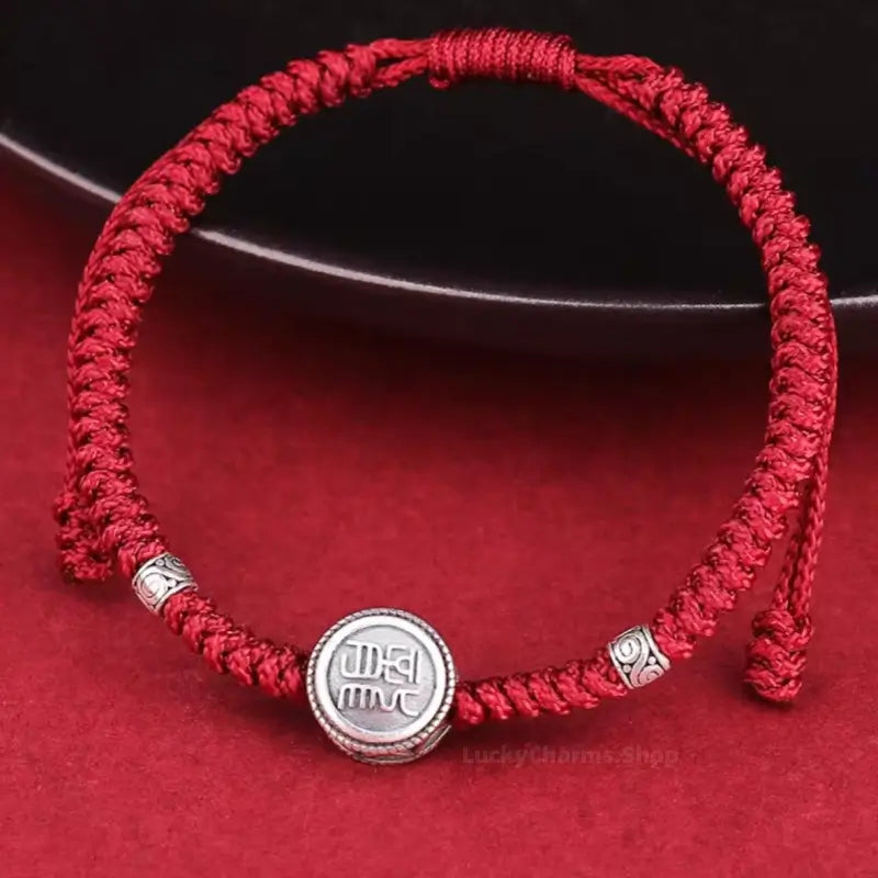 925 Silver Chinese Zodiac Double-Sided Fortune-Turning Bead Braided Hand Rope | Adjustable, Minimalist Chinese Style, Two Colors Optional-LuckyCharms.Shop