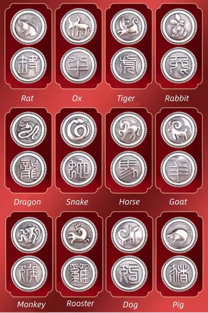 925 Silver Chinese Zodiac Double-Sided Fortune-Turning Bead Braided Hand Rope | Adjustable, Minimalist Chinese Style, Two Colors Optional-LuckyCharms.Shop